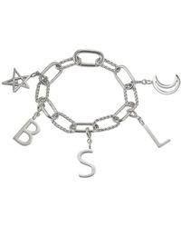 Jane Basch - Cool Steel Stainless Steel Initial Charm Bracelet (a-z) - Lyst