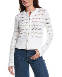 St. John - Cable Knit Cardigan - Lyst