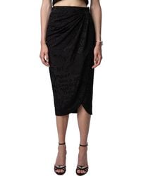 Zadig & Voltaire - Jamelia Jac Manifesto Silk Skirt - Lyst