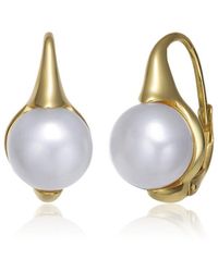 Genevive Jewelry - 14k Over Silver 9.8-9.8mm Pearl Earrings - Lyst