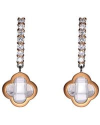 Genevive Jewelry - Two-tone Gold Over Silver Earrings - Lyst