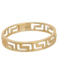 Italian Gold - 10K 3.6Mm Greek Key Band Ring - Lyst