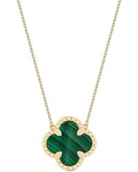 Ember Fine Jewelry - 14k Malachite Clover Necklace - Lyst