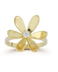 Sphera Milano - 14k Over Silver Cz Statement Flower Ring - Lyst