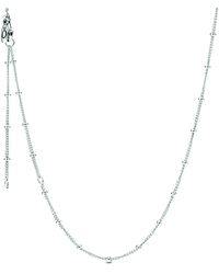 PANDORA Moments Silver Beaded Necklace - White