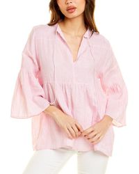 Pomegranate - Tiered Linen Peasant Blouse - Lyst