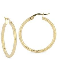 Italian Gold - 14k Small Hammered Hoops - Lyst