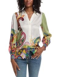Tahari - The Olivia Celestial Paisley Blouse - Lyst