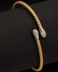 Meshmerise - 18k Over Silver 0.20 Ct. Tw. Diamond Bangle Bracelet - Lyst