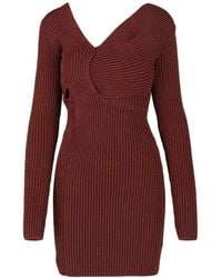 Bottega Veneta - Asymmetrical V-Neck Silk-Blend Sweaterdress - Lyst