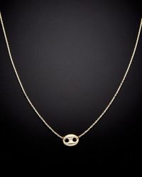 Italian Gold - 14K Italian Puffed Mariner Link Pendant Necklace - Lyst