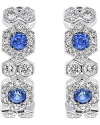Diana M. Jewels - Fine Jewelry 14k 0.76 Ct. Tw. Diamond & Sapphire Earrings - Lyst