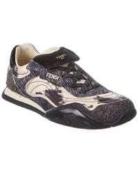 Fendi - Wave Pulse Tech Fabric & Suede Sneaker - Lyst