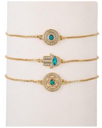 Eye Candy LA - The Luxe Collection Cz Eye & Hamsa Cuff Bracelet Set - Lyst