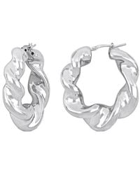 Italian Silver - Twisted Hoops - Lyst