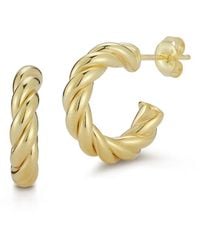 Chloe and Madison - 14k Over Silver Bold Twist Hoops - Lyst