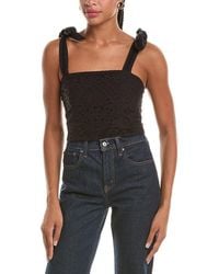 Alice + Olivia - Marinda Embroidered Foldover Top - Lyst
