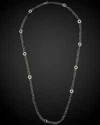 Italian Gold - 14k Oval Link With Polished Open Circle Station Necklace - Lyst
