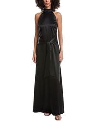 Toccin - Jocelyn Tie Front Silky Satin Maxi Dress - Lyst