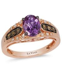 Le Vian - 14k Strawberry Gold® 1.23 Ct. Tw. Diamond & Amethyst Ring - Lyst