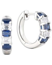 Gregg Ruth - 14K 2.47 Ct. Tw. Diamond & Sapphire Huggie Earring - Lyst