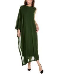 Ferragamo - Ferragamo One Shoulder Cashmere & Silk-blend Midi Dress - Lyst