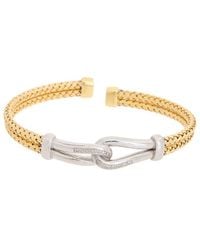 Meshmerise - 18k Over Silver 0.1 Ct. Tw. Diamond Mesh Bangle Bracelet - Lyst