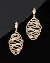 Italian Gold - 14k Oval Fancy Swirl Drop Earrings - Lyst
