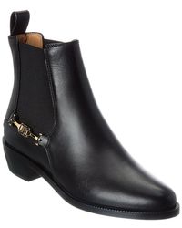 Ferragamo - Chelsea Leather Bootie - Lyst
