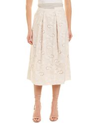 Rebecca Taylor Garden Eyelet Linen Maxi Skirt - Natural