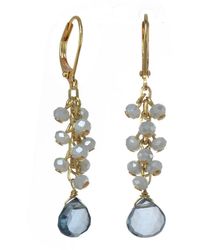 Rachel Reinhardt Jewelry - 14k Plated London Blue Quartz Crystal Cluster Earrings - Lyst