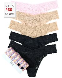 Hanky Panky - Signature Lace Original Rise Thong 5 Pack With $30 Credit - Lyst