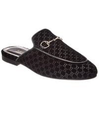 Gucci - Princetown Gg Velvet Mule - Lyst