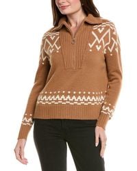 Hannah Rose - Fairisle Wool & Cashmere-Blend 1/2-Zip Pullover - Lyst