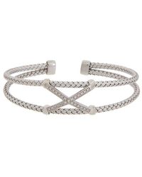 Meshmerise - 18k Over Silver 0.20 Ct. Tw. Diamond Mesh Bangle Bracelet - Lyst