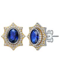 Rachel Glauber - Two-tone Plated Cz Studs - Lyst