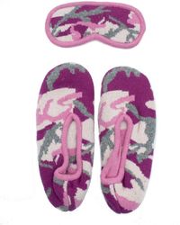Portolano - Ballerina Slippers And Eyemask In Camouflage Design - Lyst