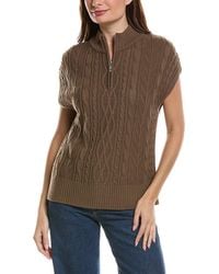 Splendid - Half Zip Cable Sweater - Lyst