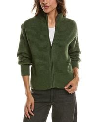 Forte - Rib Zip Mock Neck 100% Cashmere Cardigan - Lyst