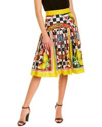 Dolce & Gabbana Pleated Midi Skirt - Yellow