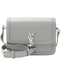 Saint Laurent - Grey Calfskin Small Solferino Shoulder Bag (authentic Pre-loved) - Lyst