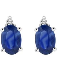LEVARON - 14K 0.72 Ct. Tw. Diamond & Sapphire Studs - Lyst