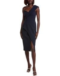 Aidan Mattox - Bonded Crepe Midi Dress - Lyst