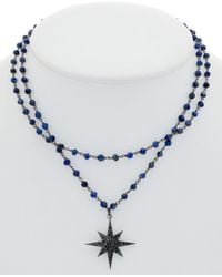 Rachel Reinhardt Jewelry - Silver & Plated Black Spinel & Blue Lapis Star Necklace - Lyst