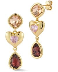 Chloe and Madison - Plated Cz Heart Earrings - Lyst