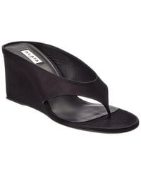 Alaïa - Alaïa Satin Wedge Sandal - Lyst