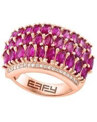 Effy Fine Jewelry - 14K Rose 0.73 Ct. Tw. Diamond & 12Mm Pearl Ring - Lyst