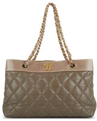 Chanel - Lambskin Leather Cc Chain Tote (Authentic Pre-Owned) - Lyst
