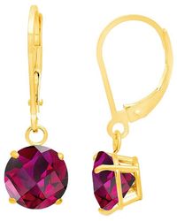 MaxColor - 10k 1.90 Ct. Tw. Lab-grown Ruby Dangle Earrings - Lyst