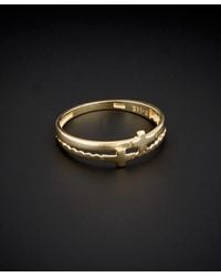 Italian Gold - 14k Double Cross Ring - Lyst
